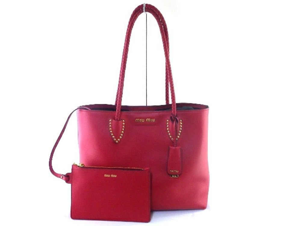 Miu Miu Tote Bag Calfskin Red